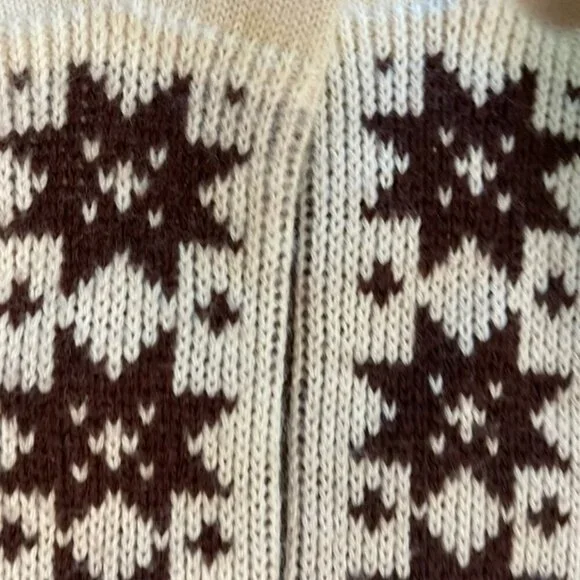Vintage Wigwam TallSnowflake Cream/Brown Socks